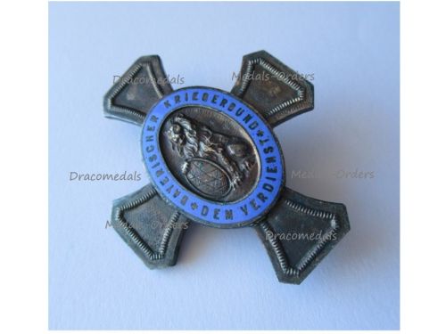 Germany WWI Bavaria Veteran Association Badge Bavarian Land Forces 2nd Type by Deschler 