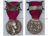 Germany WWI Saxe Coburg Gotha Ducal House Order of Ernestine for War Merit Silver Medal with Crossed Swords Bar 1914 1st Type by Kawaczynski in Silver 890