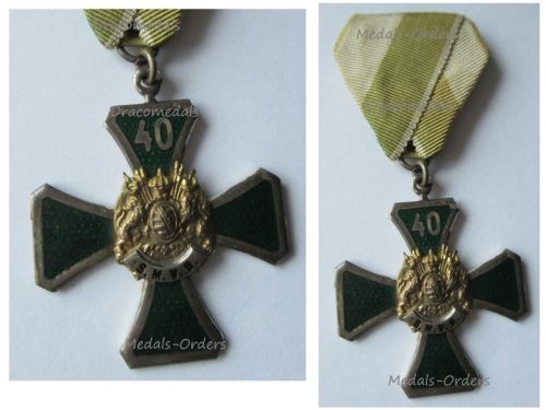 Germany Saxony WWI Saxon Veteran Association Decoration 2nd Class Cross for 40 Years Membership by Glaser