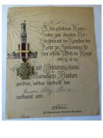 Germany WWI Imperial Navy Veteran Flanders Cross 1914 1918 with Clasp Somme & Diploma