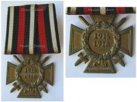 Germany WWI Hindenburg Cross with Swords for Combatants on Single Bar
