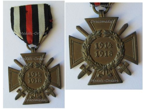 Germany WWI Hindenburg Cross with Swords for Combatants