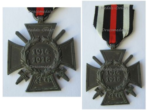 Germany WWI Hindenburg Cross with Swords for Combatants Maker RV 67 Pforzheim