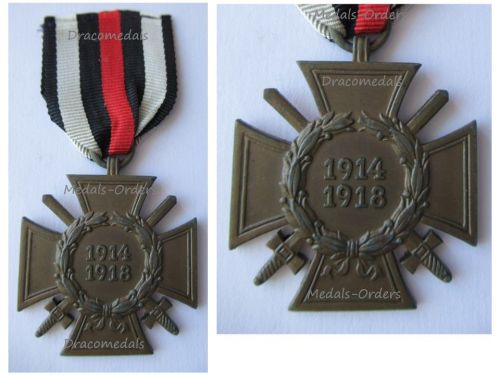 Germany WWI Hindenburg Cross with Swords for Combatants Maker N&H