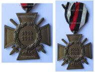 Germany WWI Hindenburg Cross with Swords for Combatants Maker O&B