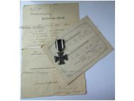 Germany WWI Iron Cross 1914 2nd Class EK2 by Maker K with Diploma to the 474th Infantry Regiment of Saxony (Set to Father & Son)