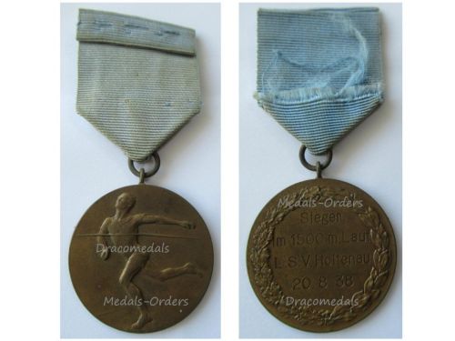 Germany WWII Prussia Winner's Medal, 1500m Race, Holtenau, Kiel, 1938