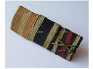 Germany WWI 3 Medal Ribbon Bar (Iron Cross, Hamburg Hanseatic Cross, Hindenburg Cross with Swords for Combatants)