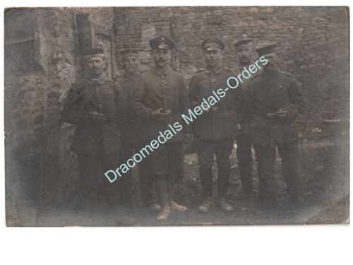 Germany WWI Photo German NCO and Soldiers, Iron Cross, Feldpost 1918