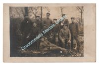 Germany WWI Group Photo Squad, NCO, Wounded Soldier