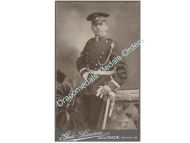 Germany WWI Cabinet Photo of German NCO in full Dress Uniform with Cap, Sword & Gloves