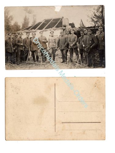 Germany Austria Hungary WWI Photo of Austro-Hungarian Lieutenant, German NCOs & Soldiers, Iron Cross 1st Class, Medal Ribbon Bars