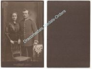 Germany Prussia WWI Family Cabinet Photo Wife & NCO 4th Grenadier Guard Regiment Kaiserin Augusta with Iron Cross Ribbon by Atelier Elegantz