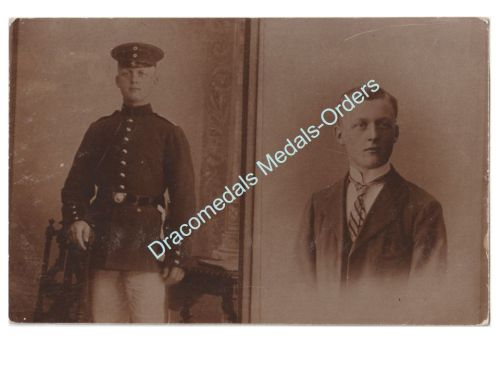 Germany WWI Portrait Photo German Officer in full Dress Uniform, Before and After Commission
