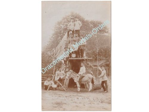 Germany WWI Humorous Photo Pioneers Engineers, Human Pyramid, "Parole Heimat"