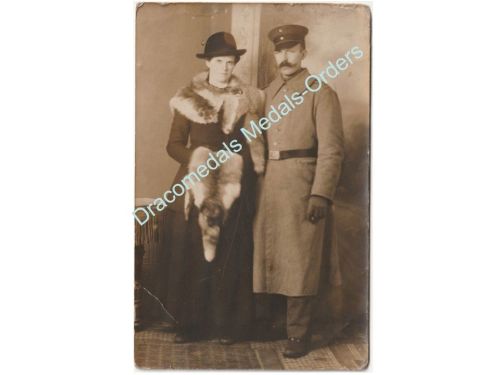 Germany WWI Family Photo German NCO, Greatcoat 1915