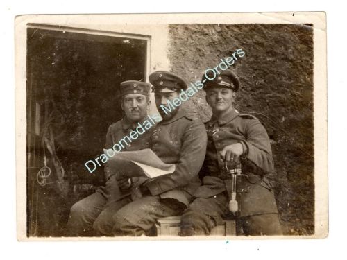 Germany WWI Photo NCOs Bavarian Sergeant, Sword, Iron Cross Ribbon, Dated 1914