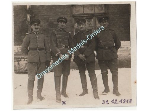Germany WWI Photo Hussar, Ulan, Cavalry, Infantry NCOs, Iron Cross, New Year's Eve 1917
