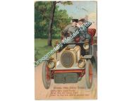 Germany WWI Romantic Postcard Automobile, "Sonda Song", Cancellation Clenze 1916