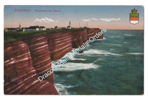 Germany WWI Postcard Helgoland (Heligoland), West Coast During a Storm, 1917
