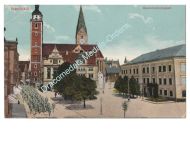 Germany WWI Postcard Ingolstadt, Parading Troops, Stamp 13th Bavarian Infantry Regiment, 1913