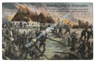 Germany WWI Propaganda Postcard Winter Offensive East Prussia, Bayonet Combat, 1915, Feldpost Station Nr 148