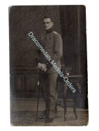 Germany WWI Photo German Officer Portrait with Sword & Iron Cross Medal Bar