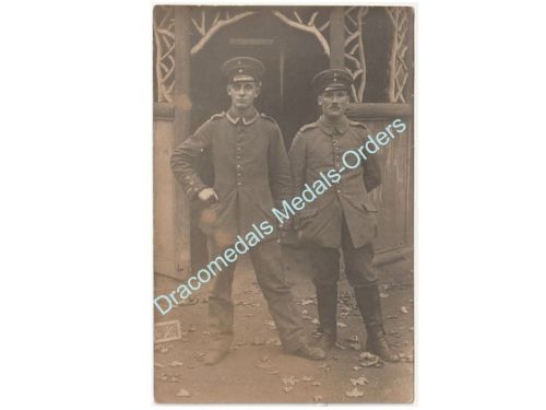 Germany WWI Photo Gefreiter & Soldier with Iron Cross Ribbon, 25th Infantry Regiment 1914 1915