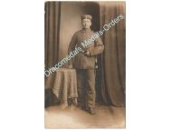 Germany WWI Studio Photo of German Soldier in full Dress Uniform, Feldpost Bickendorf 1915
