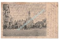Germany WWI Propaganda Postcard, Perone Marktplatz, Feldpost Bavarian 2nd Division, 12th Infantry Regiment, Easter Greetings 1915