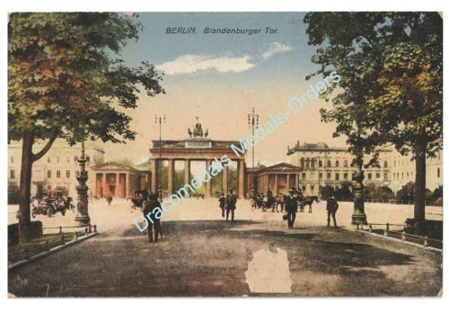 Germany WWI Propaganda Postcard Brandenburg Gate, Postmarked Rosslau, Anhalt, 1916