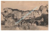 Germany WWI Propaganda Postcard, Brussels, German Officers Armed with Pistol, Medieval Ruins