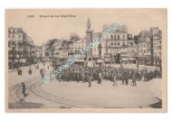 Germany WWI Propaganda Postcard Lille Concert Grand'Place, Feldpost 49th Artillery Regiment, 2nd Battery, 1918