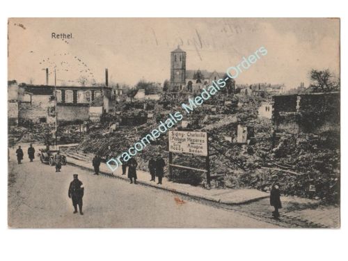 Germany WWI Propaganda Postcard, Rethel, Feldpost 99th Field Artillery Regiment, 50th Infantry Division, Pentecost 1915