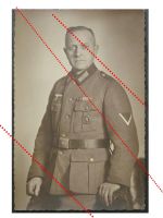 NAZI Germany WW2 photo portrait Austrian NCO WW1 Ribbon Bar Medals Wound Badge Cut Out WWII 1939 1945 Wehrmacht photograph