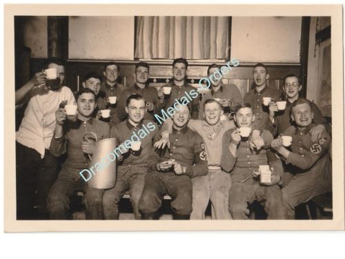 Germany WWII Group Photo RAD Squad,Party Reichsarbeitdienst Labor Service Patch, Swastika Armband