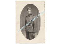 Germany WWII Portrait Photo Wehrmacht Infantry Soldier in Side Cap