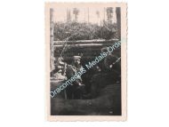Germany WWII Group Photo Wehrmacht Infantry Soldiers, Trench, Barbed Wire