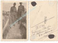 Germany WWII Photo of German Soldiers in Trench, 1944 – Iron Cross 1st Class & Close Combat Badge