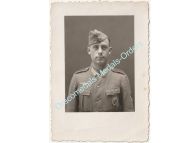 Germany WWII Portrait Photo Wehrmacht Soldier, Infantry Assault Badge, Side Cap