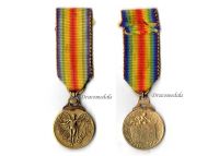 Greece WWI Victory Interallied Medal 1914 1918 MINI