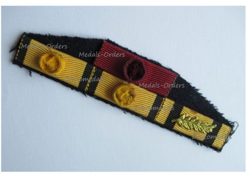 Greece WWII Ribbon Bar of 4 Medals (Order of George, Phoenix Military, Civil Division Officer,  Military Merit Medal 1st Class) of a Brigadier General