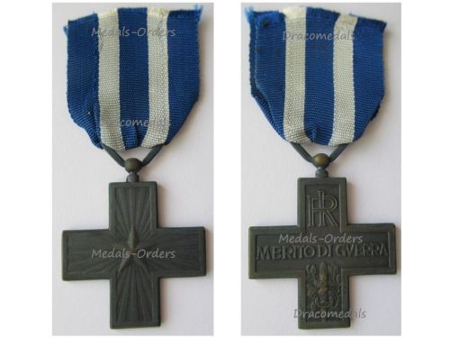 Italy WWII Cross for War Merit 1940 1945 Italian Republic 1949