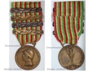 Italy WWI Italian Unification Commemorative Medal for the War of 1915 1918 with 4 clasps 1915 1916 1917 1918 by Lorioli Castelli