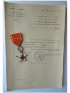 Morocco Royal Order of Ouissam Alaouite Knight's Star 2nd Type with Diploma 1933