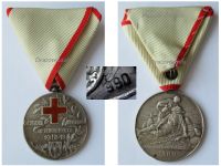 Serbia Silver Merit Medal of the Serbian Red Cross for the Balkan Wars 1912 1913 in Silver 990 by Huguenin Freres 