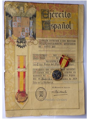 Spain Spanish Civil War Commemorative Medal 1936 1939 for the Nationalist Forces of General Franco with Diploma