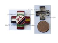 Spain WWII Spanish Civil War Patriotic Badge of General Franco's Nationalist Forces with the Flags of Germany Italy Portugal 1936 1939