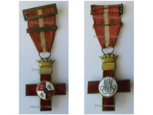 Spain WWII Order Military Merit Cross with Red Distinction & Repetition Bar General Franco 1938 1943