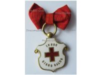Spain WWI WWII Badge of the Spanish Red Cross for Female Members on Ladies Bow 1902 1945